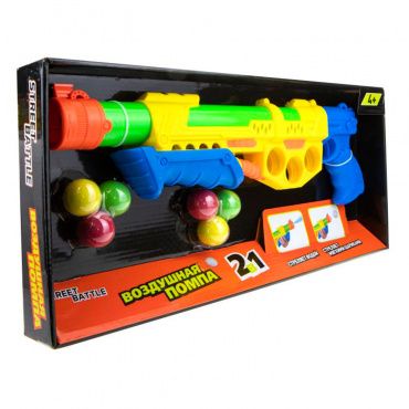 Т17335 1toy Street Battle Игровое оружие 2в1 водное с мягкими шариками (43 см, в компл. 6 шар