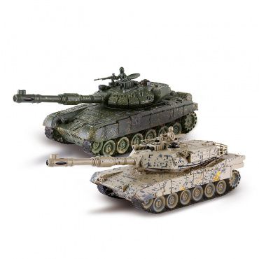 870623 Игрушка Танковый бой р/у 1:24 Т-90 (Россия) - Abrams M1A2 (США), аккум. Crossbot