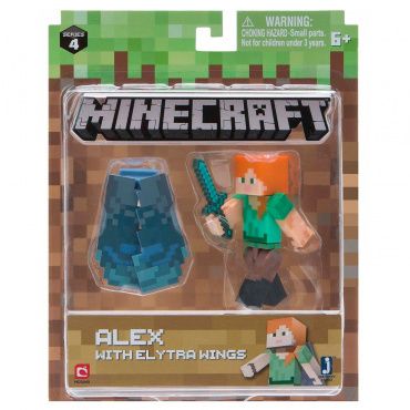 TM16492 Игрушка Фигурка Minecraft Alex with Elytra Wings 8см Jazwares