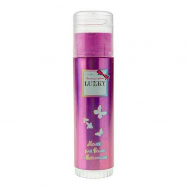 Т18857 Lukky розовый мелок для волос с блёстками с ароматом малины,10 г,блистер