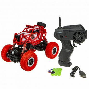 Т10946 Игрушка 1toy Драйв, раллийная машина бигвил на р/у, 2,4GHz, 4WD,скорость до 14км,красно-белая