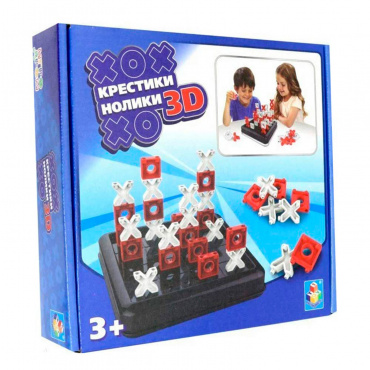 Т14945 1toy Игродом Игра "крестики-нолики" 3D, размер 22*21*5,6 см