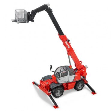 02129 Игрушка из пластмассы Погрузчик колесный Manitou MRT 2150 с телескопическим ковшом