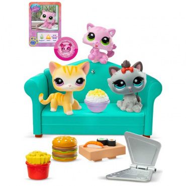 00636_LPS Набор "Обед с друзьями": три фигурки мини-животных с аксессуарами, Littlest Pet Shop