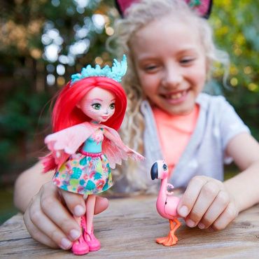 GFN42 Кукла Enchantimals Фэнси Флэминг с питомцем, 15 см + 4 см