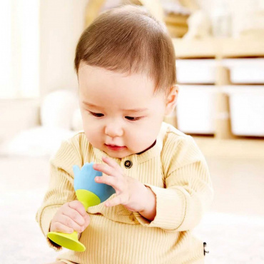 E0138_HP Погремушка "Малышам" Голубой цветок, 3в1