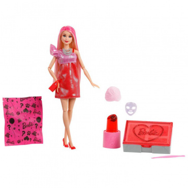 JFY68 Игрушка. Кукла Barbie "Party Unboxed" серии "Бьюти-вечеринка" (красно-розовый)