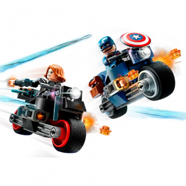 76260 Конструктор Супергерои "Чёрная вдова и Капитан Америка на мотоциклах"