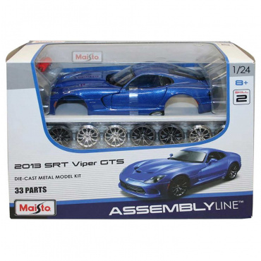39271 DIY машинка с отверткой die-cast 2013 SRT Viper GTS, 1:24, синяя