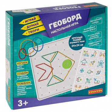 ВВ5969 Настольная игра "ГЕОБОРД" двусторонний крупный Играй Думай Твори Bondibon