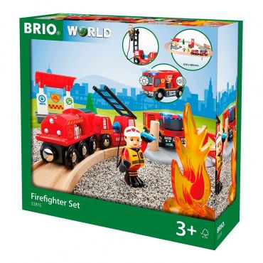 33815 BRIO Игровой набор железная дорога "Пожарная станция", свет, звук 18 эл.