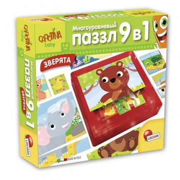 R63475 Lisciani Carotina Baby Пазл "Многоуровневый пазл 9 В 1 зверята"