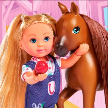 105733487 Игровой набор "Кукла Еви с беременной лошадкой", 12 см