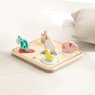 E8536_HP Развивалка сортер для малышей, учим цвета и домашних животных серия Пастель