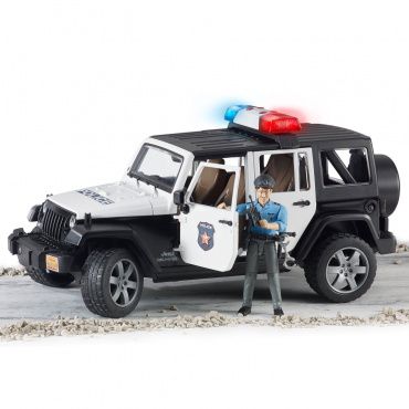 02526 Игрушка из пластмассы Bruder Внедорожник Jeep Wrangler Полиция (+мигалка свет, звук)