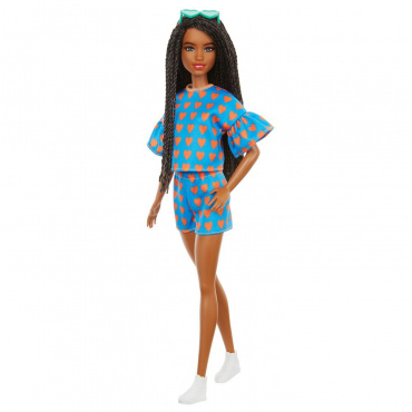 GRB63 Кукла Барби серия "Игра с модой" В голубом костюме с сердечками