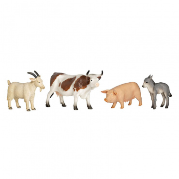 AMF1111 Набор животных фермы: козел, овца, осел, корова