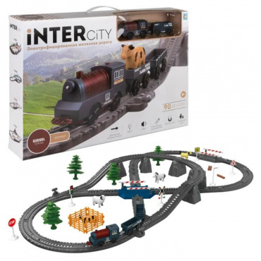 Т24156 Игрушка 1toy InterCity Diesel набор ж/д "Фермер", свет, звук, 90 дет.