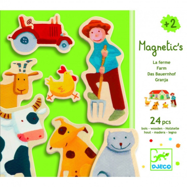 03110 DJECO Детская развивающая магнитная игра "Ферма", 24 дет.