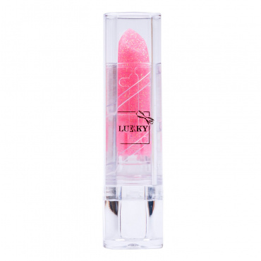 Т15386 Lukky Помада, для губ с блестками, с ароматом клубники,цвет - розовый, блистер