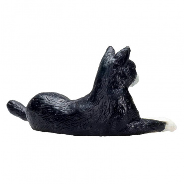 AMF1091 Игрушка. Фигурка животного "Кошка, черно-белая (лежащая)"