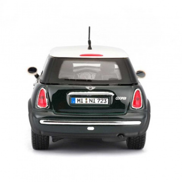 31219 Машинка die-cast MINI COOPER, 1:24, чёрная с белой крышей, открывающиеся двери