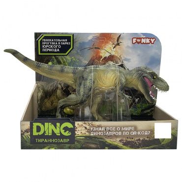 FT2204134 Игрушка Фигурка динозавр, Тираннозавр темно-зеленый 1/144 Funky Toys
