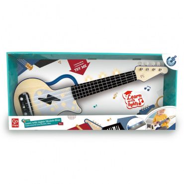 E0625_HP Музыкальная игрушка Гавайская гитара для детей "Мерцающая укулеле", синяя