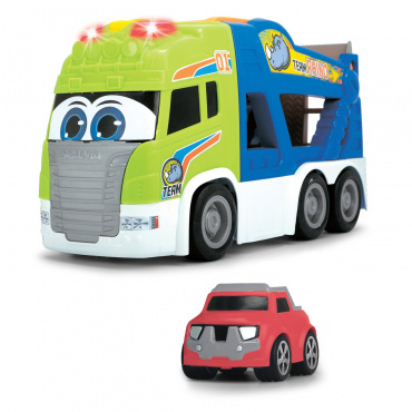 3817003 Игрушка Транспортер Happy Scania, 42 см свет звук + 1 машинка в наборе