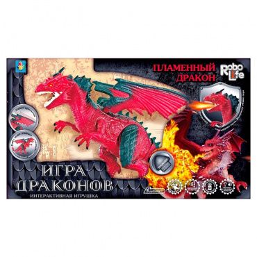 Т16702 1toy игрушка интерактивный Пламенный дракон (3*АА в комп. входят) на ИК пульт