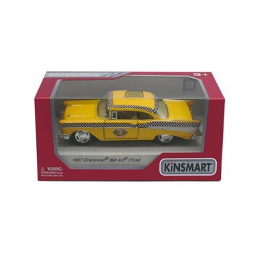 KT5360W Игрушка.Модель автомобиля инерц. "1957 СHEVROLET BEL AIR (TAXI)" 1/40