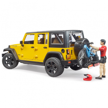 02543 Игрушка из пластмассы Внедорожник Wrangler Rubicon Unlimited c велосипедистом и фигуркой