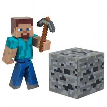 TM16501 Игрушка Фигурка Minecraft Steve Игрок с аксессуарами пластик 8см Jazwares