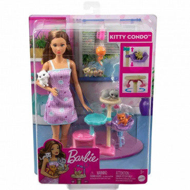HHB70 Кукла Barbie. Игровой набор Barbie и котята