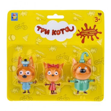 Т17171 1toy Три кота Игровой набор 3 героя Коржик+Карамелька+Компот,кор.