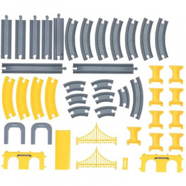 G201-001 Игрушка Железная дорога "Строительная площадка, 92 предмета", на батарейках со звуком