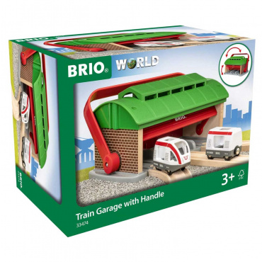 33474 Brio Игрушка депо-переноска для 3х поездов,1 поезд+вагон,кор.