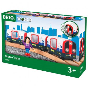 33867 BRIO Игрушка Поезд из 3х ваг."Лондонское Метро",свет,звук,4 эл.,19х5х13см,кор.