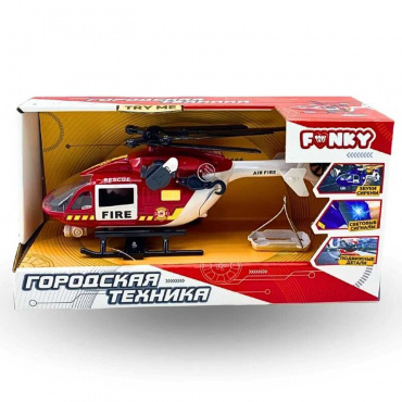 FT1323910 Игрушка "Городская техника" пожарный вертолёт, 32 см, свет, звук, Funky Toys FT1323910 Игрушка "Городская техника" пожарный вертолёт, 32 см, свет, звук, Funky Toys