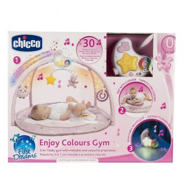 Игровой коврик 3 в 1 Enjoy Colors Gym, розовый, 0 мес+