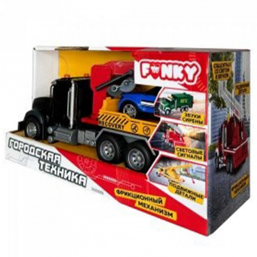FT1202615 "Городская техника" чёрная фрикционная машина эвакуатор, 32 см, свет, звук, Funky Toys FT1202615 "Городская техника" чёрная фрикционная машина эвакуатор, 32 см, свет, звук, Funky Toys