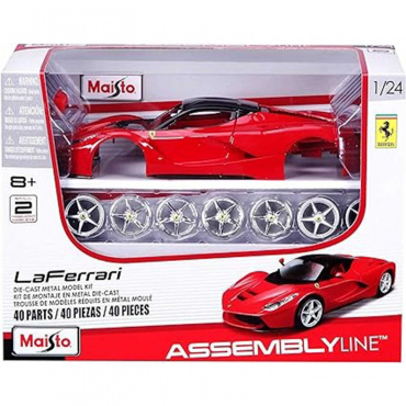 39129 DIY машинка с отверткой die-cast  LaFerrari, 1:24, красная, открывающиеся двери