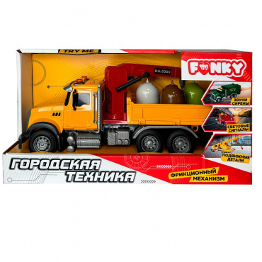 FT1202620 "Городская техника" фрикционная машина для сортировки мусора, 32 см, свет,звук, Funky Toys FT1202620 "Городская техника" фрикционная машина для сортировки мусора, 32 см, свет,звук, Funky Toys