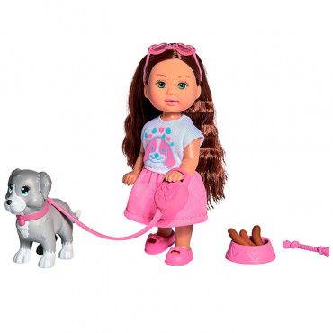 5733272 Кукла Еви 12 см с собачкой и аксессуарами из серии Holiday