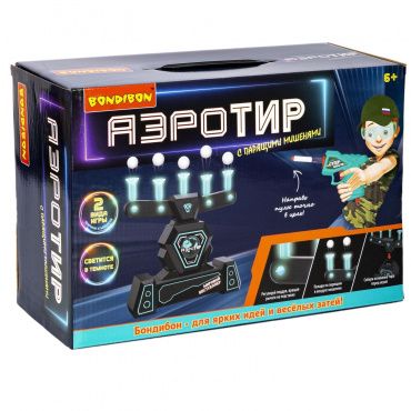 ВВ5290 Игровой набор "АЭРО-ТИР" с парящими шариками, 5 мишеней, синяя подсветка, один бластер
