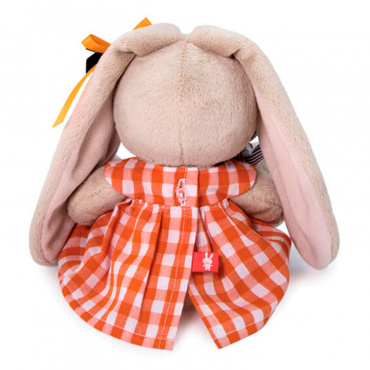 SidX-376 Игрушка мягконабивная Зайка Ми в оранжевом платье с зайчиком (малыш)