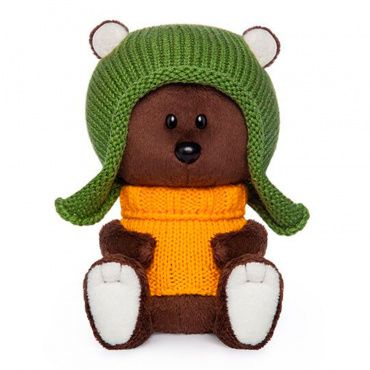 LE15-071 Игрушка мягконабивная Медведь Федот в шапочке и свитере коллекция Лесята