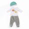 31222 Miniland Комплект одежды для куклы 38-40 см (футболка,ползунки на резинке,шапочка)