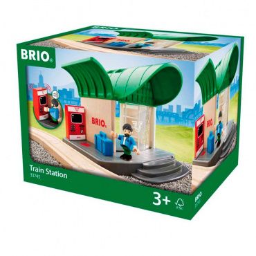 33745 BRIO Игрушка. Ж/д станция с озвуч. билет. автоматом, раздвиж. дверями, 1 фиг