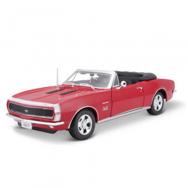 31684 Машинка die-cast 1967 Chevrolet Camaro SS 396 Convertible, 1:18, красная, открывающиеся двери